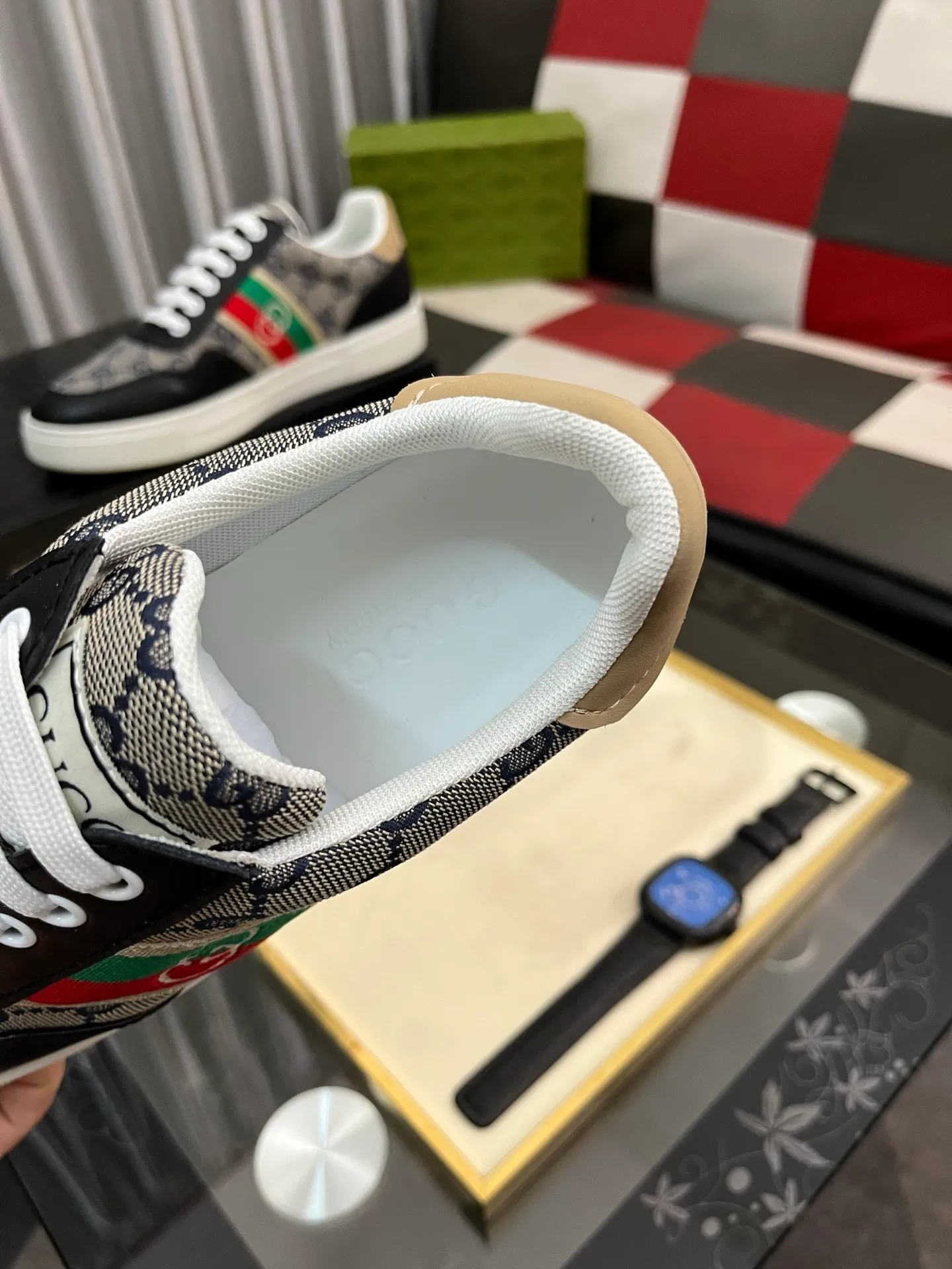 Men's shoes 💰440⌚️⌚️ (GUCCI) Men's casual shoes from Gucci's official website, the same style, the upper is made of cowhide with imported new brand elements Gucci, showing a good atmosphere, simple design, super versatile, 🐑 leather lining, air-cushion rubber outsole, size 38-443️⃣ colors available